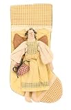 Large Appliqued Angel Christmas Stocking