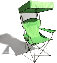Strathwood Folding Canopy Chair, Green&nbsp;with Silver Frame