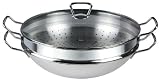 Fissler 0683335001 Wok Nanjing (Induktion) mit Dünsteinsatz, Glasdeckel und Abtropfgitter