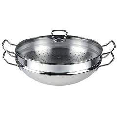 Fissler 0683335001 Wok Nanjing (Induktion) mit D�nsteinsatz, Glasdeckel und Abtropfgitter