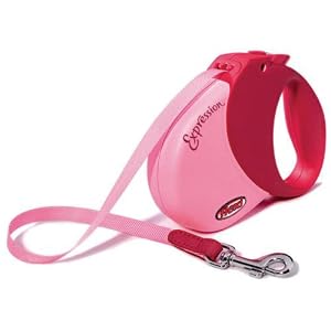 Flexi Leash - Expressions Style - Pink - For Dogs up to 77 lbs. - 16'
