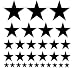 Set of 30 - Black Stars Vinyl Wall Graphic Decals Stickers
