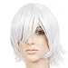 Silver White Short Chin Length Anime Cosplay Wig Costume