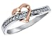 Diamond Heart Promise Ring in 10K White and Pink Gold