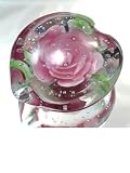 Murano Design Glass Art Pink Rose Series Paperweight PW-364
