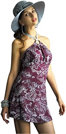 Chanceful Women's Sleeveless Bodycon Glitter Print Summer Beach Party Tube Dress Large Wine/Silver