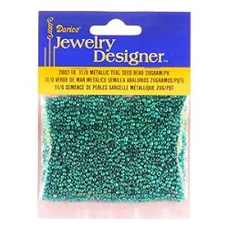 11/0 Glass Seed Beads, Metallic Teal, 20 Gram Pkg (Pack of 1)