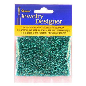 11/0 Glass Seed Beads, Metallic Teal, 20 Gram 