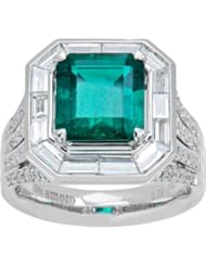 Colombian Emerald and Diamond Ring in 18kt white gold