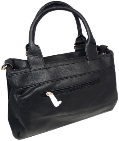 Liz Soto Black Vegan Faux Leather Satchel Shoulder Handbag