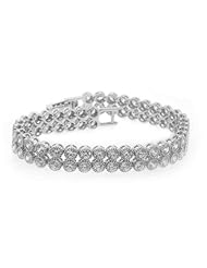 Sterling Silver Cubic Zirconia Bracelet Rhodium Plated Gift Boxed.