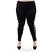 Womens Plus Size Leggings with Lace Panel Design Black 1X to 6X