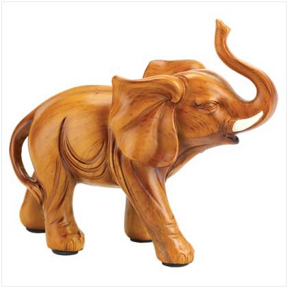 Wood Finish Elephant Figurine