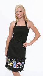 Lucky 13 Happy Hour Dress Black Halter Dress with Cocktail designs XL
