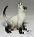 Little Critterz White Cat Siamese Kitten Blaze - Home Decor Animal Miniature Porcelain Figurine