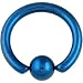 Single PVD Stainless Steel Captive Bead Ring: 10g 5/8 Blue
