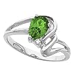 14K White Gold Chatham Created Emerald and Diamond Ring