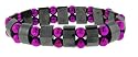 Hematite Bracelet - Tanker with Purple Round Beads