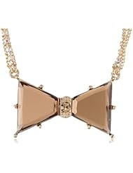 Betsey Johnson "Iconic Summer Metallics" Crystal Bow Pendant Necklace, 20"