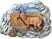 Raised Standing Deer Figure In Rocks Scene Collectible Figurine 7.75" (Great Gift Idea)