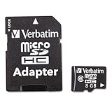 Verbatimver96807 Microsdhc Card W/Adapter 8gb With Microsdhc To Sdhc Adapte ....