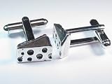 Silver Cheese Wedge Cuff Links By Classic Cufflinks