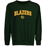 UAB Blazers Youth Forest Green Logo Arch Crew Neck Fleece Sweatshirt