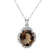 Necklace With 4.95ctw Precious Stones - Genuine Diamonds and Topaz Crafted in White Gold Length 18in