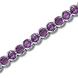 Must Have Awesome 16.00 carats total weight Round Cut Amethyst Gemstone Tennis Bracelet in Sterling Silver