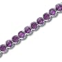 Must Have Awesome 16.00 carats total weight Round Cut Amethyst Gemstone Tennis Bracelet in Sterling Silver