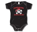 Surrender Yer Bottle - Pirate Skull with Crossbones - Silly Baby Onesie, Black