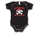 Surrender Yer Bottle - Pirate Skull with Crossbones - Silly Baby Onesie, Black