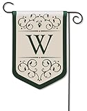 IMAGE OF Grande Manor Monogram W Garden Flag by BreezeArtTM