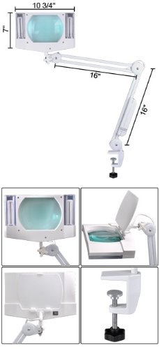 5x Mag Desk Swing Arm Lamp Magnifier with Clamp On Sale