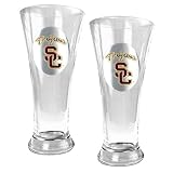 Southern California Trojans 2pc 19oz Pilsner Glass Set NCAA College Athletics