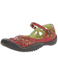 Jambu Womens Blossom Mary Jane Flat,Red,10 M US