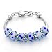 Pugster Blue Dots White Murano Glass Beads And Charms Bracelet Pandora Chamilia Biagi Beads Compatible Jewelry For Women