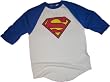 Superman Classic Shield Adult 3/4-Sleeve Baseball T-Shirt
