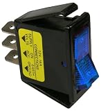 Pico - On-Off Rocker Switch - Blue/Illuminated (5532PT)