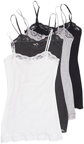 4 Pack Zenana Women's Lace Trim Tanks