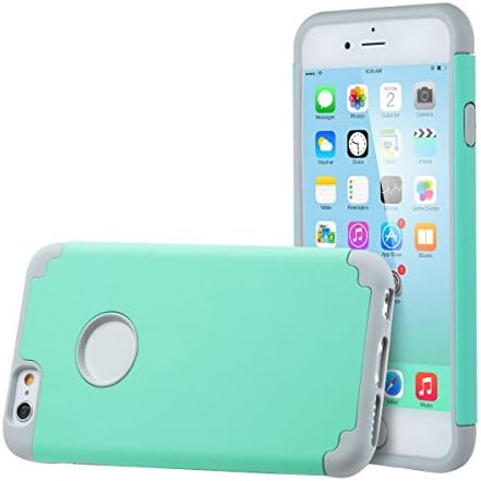 iPhone 6s Case, HotSeeS Thin Silicon Case Cover for iPhone 6 &amp; 6s, Dual Layer Protection, 4.7 inch (Light Green)