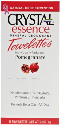 Crystal Essence Mineral Salt Deodorant Towelettes - Pomegranate - 48 Pack