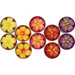 Pack of 10 Fragipani Flower Tealights / Candles