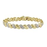 18k Gold Plated Sterling Silver Diamond-Accent San Marco Bracelet
