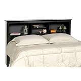 Sonoma Black Finish Double/Queen Size Storage Headboard