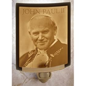 Pope John Paul II CURVED Porcelain Lithophane Nightlight