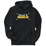 Hoodie Mens Black  POWERED BY Dominican  Countries
