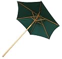 210cm Hardwood Parasol with Forest Green Canopy