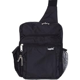 Buy baggallini Crinkle Messenger Sling Bag: Black Sling Bag by Baggallini