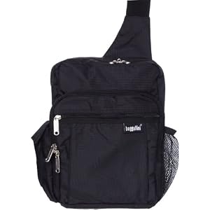 Buy baggallini Crinkle Messenger Sling Bag: Black Sling Bag by Baggallini